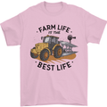 Farm Life is the Best Life Farming Farmer Mens T-Shirt 100% Cotton Light Pink