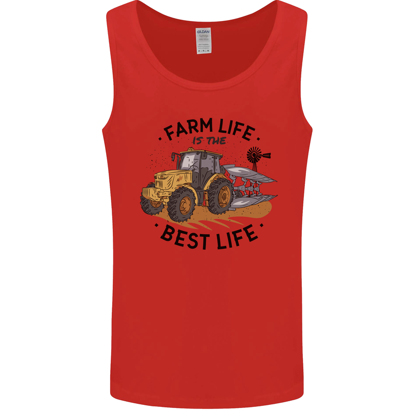 Farm Life is the Best Life Farming Farmer Mens Vest Tank Top Red