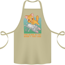 Fart Wasnt That Bad Funny Flatulence Cat Farting Cotton Apron 100% Organic Khaki