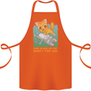 Fart Wasnt That Bad Funny Flatulence Cat Farting Cotton Apron 100% Organic Orange