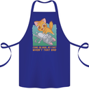Fart Wasnt That Bad Funny Flatulence Cat Farting Cotton Apron 100% Organic Royal Blue