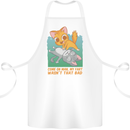 Fart Wasnt That Bad Funny Flatulence Cat Farting Cotton Apron 100% Organic White