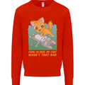 Fart Wasnt That Bad Funny Flatulence Cat Farting Kids Sweatshirt Jumper Bright Red