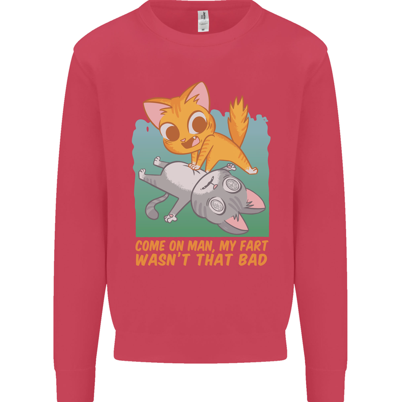 Fart Wasnt That Bad Funny Flatulence Cat Farting Kids Sweatshirt Jumper Heliconia