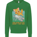 Fart Wasnt That Bad Funny Flatulence Cat Farting Kids Sweatshirt Jumper Irish Green