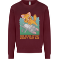 Fart Wasnt That Bad Funny Flatulence Cat Farting Kids Sweatshirt Jumper Maroon