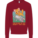 Fart Wasnt That Bad Funny Flatulence Cat Farting Kids Sweatshirt Jumper Red