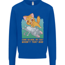 Fart Wasnt That Bad Funny Flatulence Cat Farting Kids Sweatshirt Jumper Royal Blue