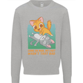 Fart Wasnt That Bad Funny Flatulence Cat Farting Kids Sweatshirt Jumper Sports Grey