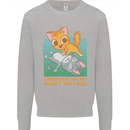 Fart Wasnt That Bad Funny Flatulence Cat Farting Kids Sweatshirt Jumper Sports Grey