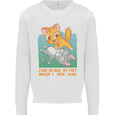Fart Wasnt That Bad Funny Flatulence Cat Farting Kids Sweatshirt Jumper White