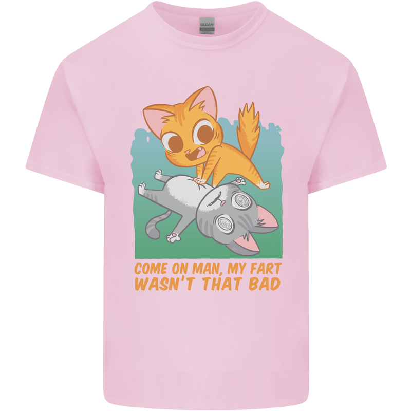 Fart Wasnt That Bad Funny Flatulence Cat Farting Kids T-Shirt Childrens Light Pink