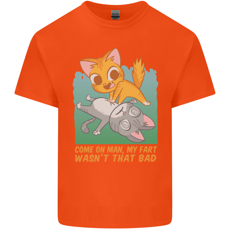 Fart Wasnt That Bad Funny Flatulence Cat Farting Kids T-Shirt Childrens Orange
