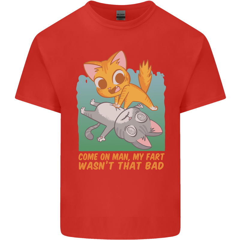 Fart Wasnt That Bad Funny Flatulence Cat Farting Kids T-Shirt Childrens Red