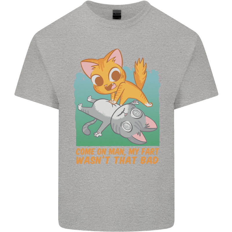 Fart Wasnt That Bad Funny Flatulence Cat Farting Kids T-Shirt Childrens Sports Grey