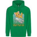 Fart Wasnt That Bad Funny Flatulence Cat Farting Mens 80% Cotton Hoodie Irish Green