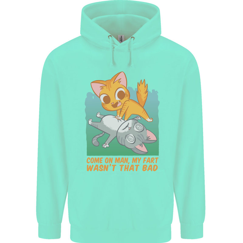 Fart Wasnt That Bad Funny Flatulence Cat Farting Mens 80% Cotton Hoodie Peppermint