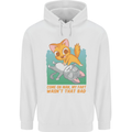 Fart Wasnt That Bad Funny Flatulence Cat Farting Mens 80% Cotton Hoodie White