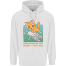Fart Wasnt That Bad Funny Flatulence Cat Farting Mens 80% Cotton Hoodie White