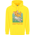 Fart Wasnt That Bad Funny Flatulence Cat Farting Mens 80% Cotton Hoodie Yellow