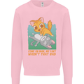 Fart Wasnt That Bad Funny Flatulence Cat Farting Mens Sweatshirt Jumper Light Pink