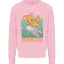 Fart Wasnt That Bad Funny Flatulence Cat Farting Mens Sweatshirt Jumper Light Pink