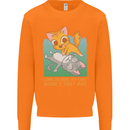 Fart Wasnt That Bad Funny Flatulence Cat Farting Mens Sweatshirt Jumper Orange