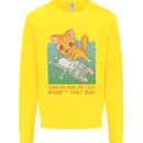 Fart Wasnt That Bad Funny Flatulence Cat Farting Mens Sweatshirt Jumper Yellow