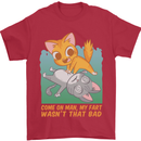 Fart Wasnt That Bad Funny Flatulence Cat Farting Mens T-Shirt 100% Cotton Red