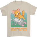 Fart Wasnt That Bad Funny Flatulence Cat Farting Mens T-Shirt 100% Cotton Sand