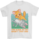 Fart Wasnt That Bad Funny Flatulence Cat Farting Mens T-Shirt 100% Cotton White