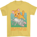 Fart Wasnt That Bad Funny Flatulence Cat Farting Mens T-Shirt 100% Cotton Yellow