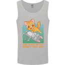 Fart Wasnt That Bad Funny Flatulence Cat Farting Mens Vest Tank Top Sports Grey
