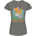 Fart Wasnt That Bad Funny Flatulence Cat Farting Womens Petite Cut T-Shirt Charcoal