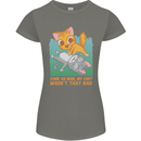 Fart Wasnt That Bad Funny Flatulence Cat Farting Womens Petite Cut T-Shirt Charcoal