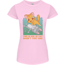 Fart Wasnt That Bad Funny Flatulence Cat Farting Womens Petite Cut T-Shirt Light Pink