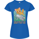 Fart Wasnt That Bad Funny Flatulence Cat Farting Womens Petite Cut T-Shirt Royal Blue