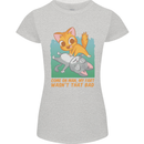 Fart Wasnt That Bad Funny Flatulence Cat Farting Womens Petite Cut T-Shirt Sports Grey
