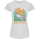 Fart Wasnt That Bad Funny Flatulence Cat Farting Womens Petite Cut T-Shirt White