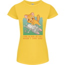 Fart Wasnt That Bad Funny Flatulence Cat Farting Womens Petite Cut T-Shirt Yellow