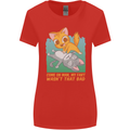 Fart Wasnt That Bad Funny Flatulence Cat Farting Womens Wider Cut T-Shirt Red
