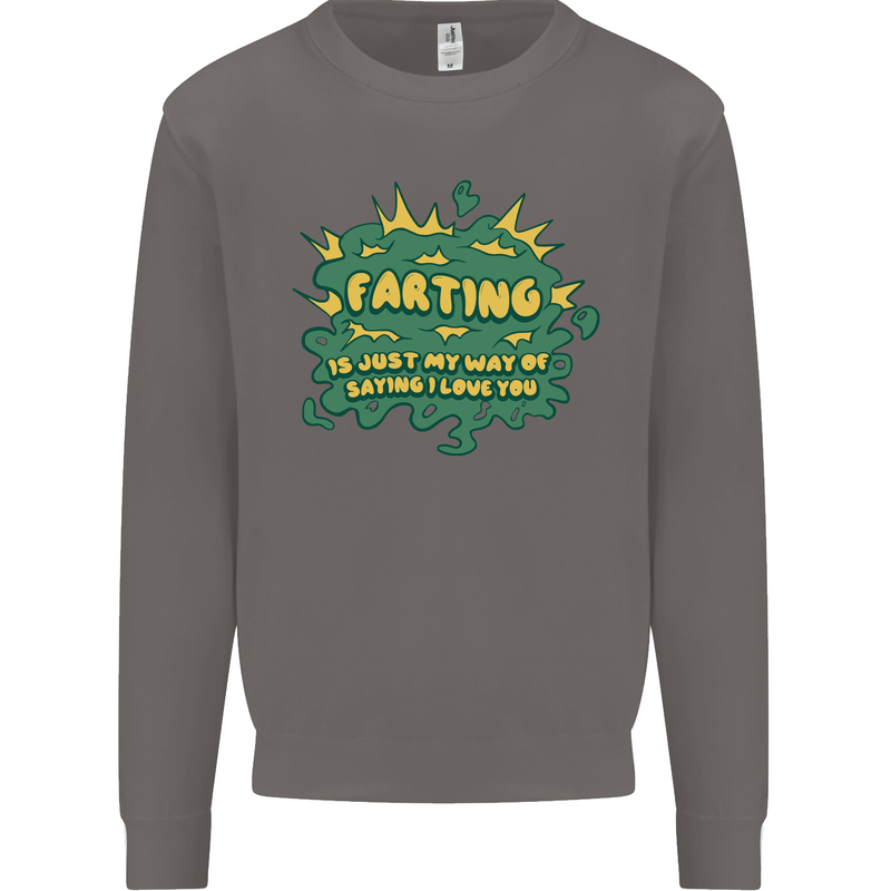 Farting is Just My Way of Saying That I Love You Mens Sweatshirt Jumper Charcoal