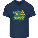 Farting is Just My Way of Saying That I Love You Mens V-Neck Cotton T-Shirt Navy Blue