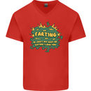 Farting is Just My Way of Saying That I Love You Mens V-Neck Cotton T-Shirt Red