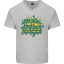 Farting is Just My Way of Saying That I Love You Mens V-Neck Cotton T-Shirt Sports Grey