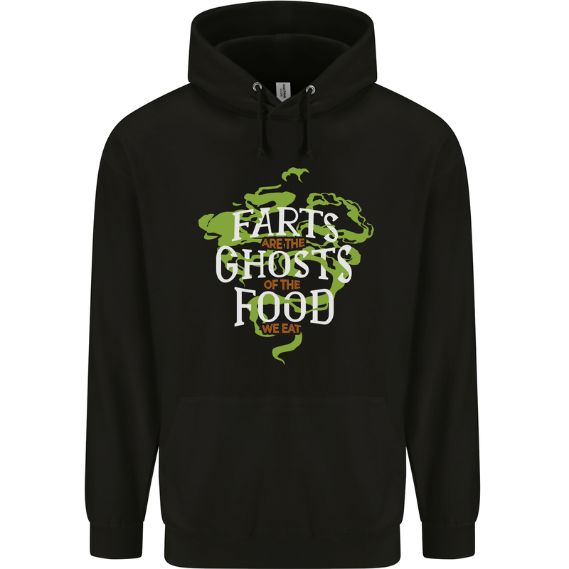 Farts are the Ghosts of Food Funny Flatulence Farting Childrens Kids Hoodie Black
