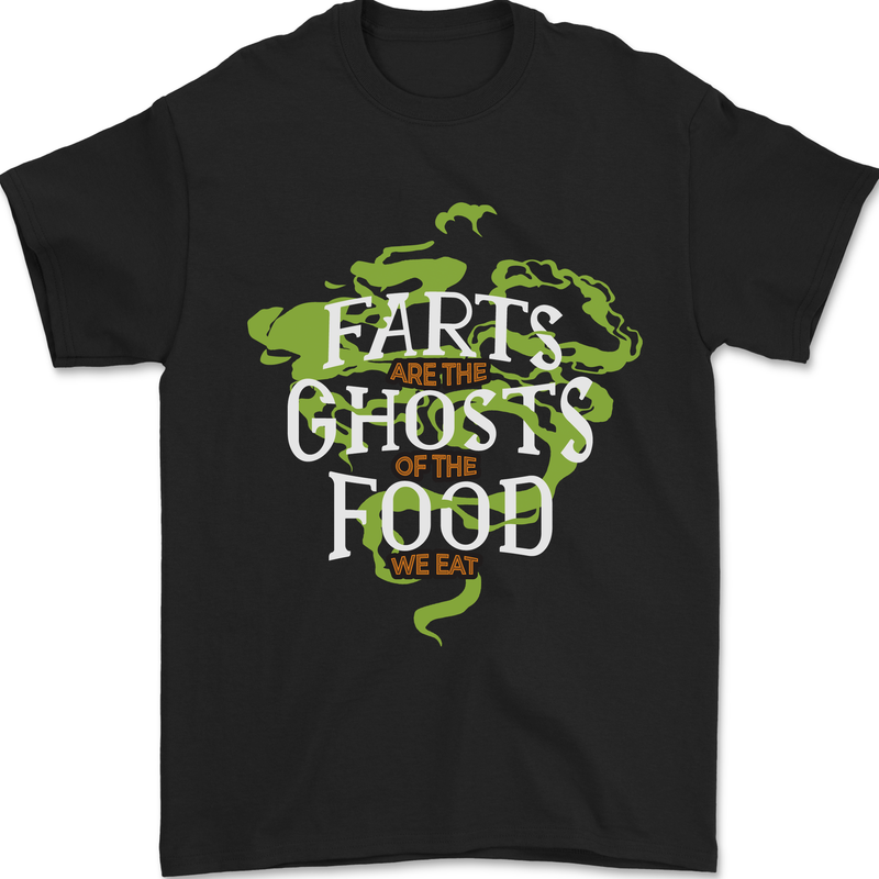 a black t - shirt with the words, farts and the ghost's
