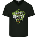 Farts are the Ghosts of Food Funny Flatulence Farting Mens V-Neck Cotton T-Shirt Black