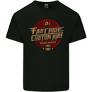 Fast Ride Cafe Racer Chopper Biker Motorcycle Mens Cotton T-Shirt Tee Top Black