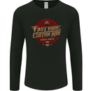Fast Ride Cafe Racer Chopper Biker Motorcycle Mens Long Sleeve T-Shirt Black